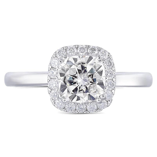 925 Sterling Silver Cushion Cut CZ Halo Ring for women 1