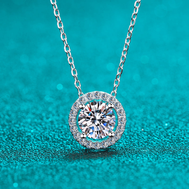 925 Sterling Silver Round Cut CZ Diamond Classic Necklace 5