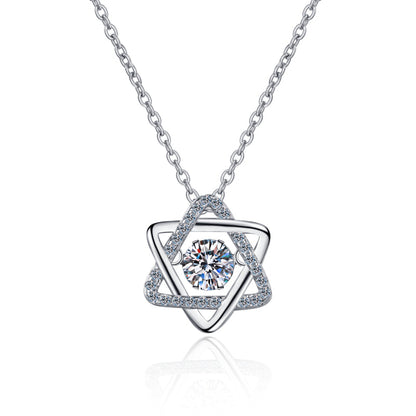 925 Sterling Silver Round Cut CZ Star Necklace 1