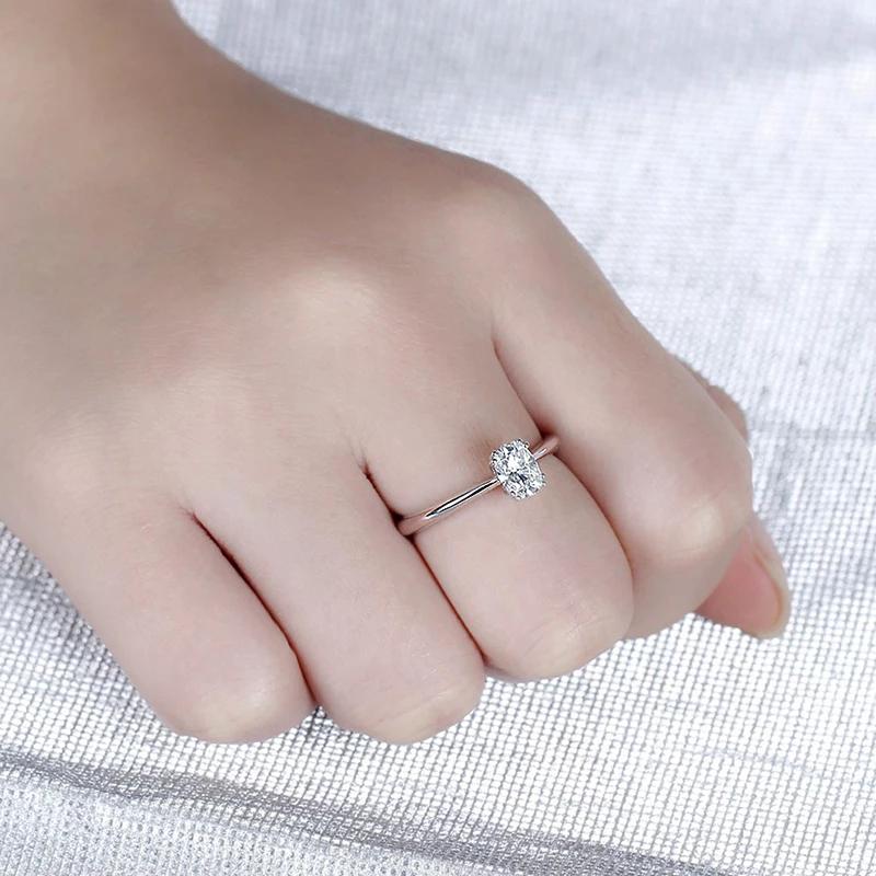 925 Silver Sterling 1ct Cushion Cut CZ Solitaire Rings 6