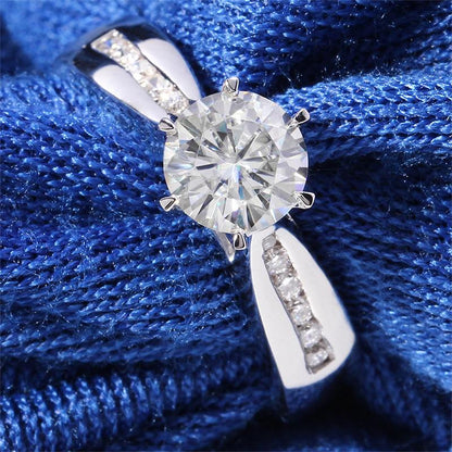 925 Sterling Silver Round Cut CZ Classic Ring for women 4