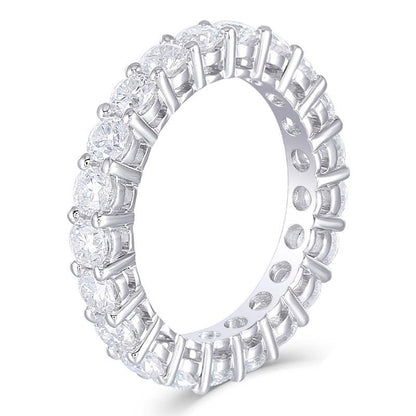 925 Sterling Silver Round Cut CZ Eternity Ring for women 1