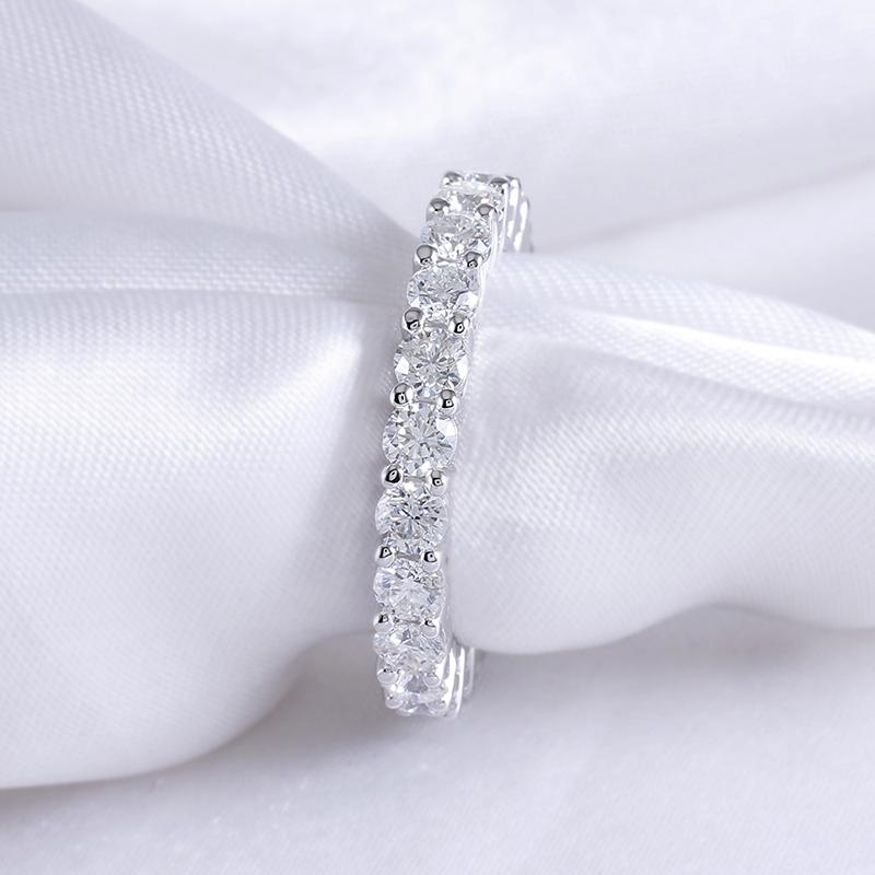 925 Sterling Silver Round Cut CZ Eternity Ring for women 3