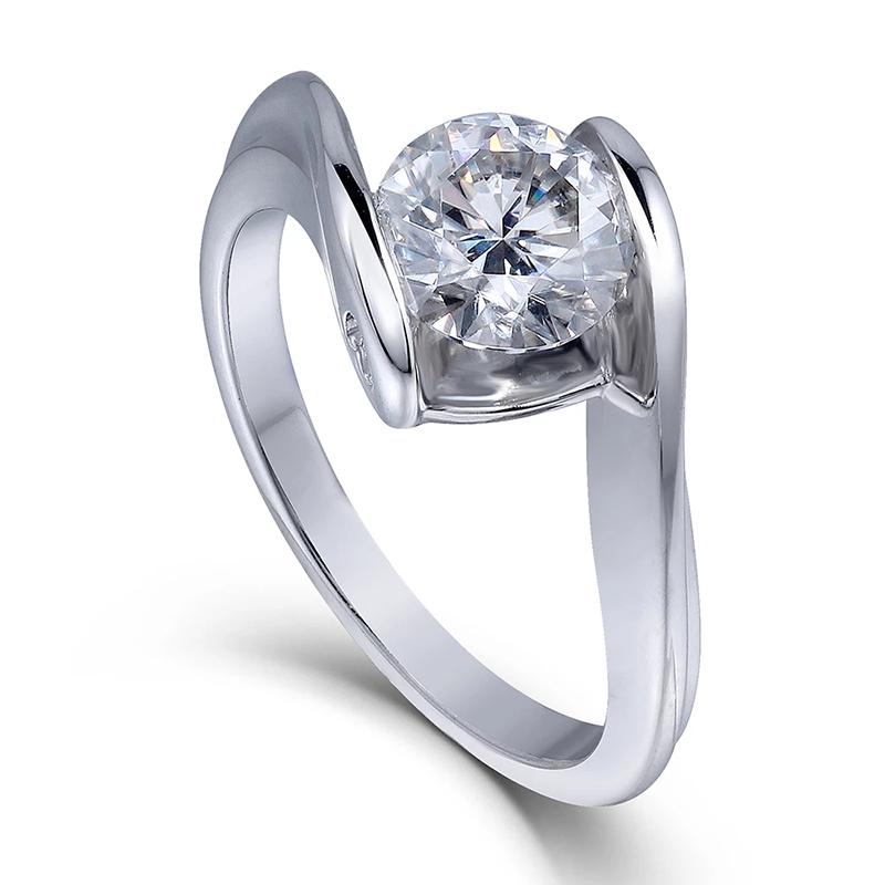 925 Sterling Silver  Round Cut CZ Solitaire Ring for women 2