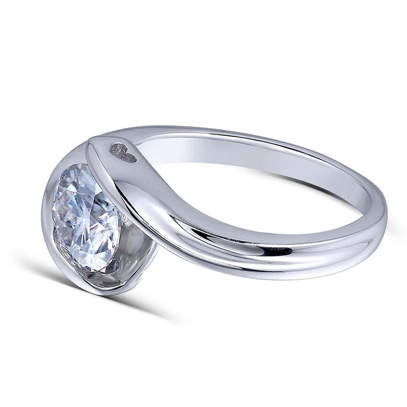 925 Sterling Silver  Round Cut CZ Solitaire Ring for women 3