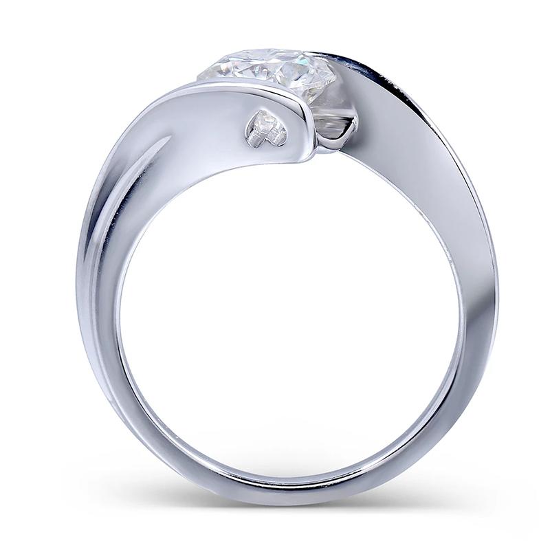 925 Sterling Silver  Round Cut CZ Solitaire Ring for women 4