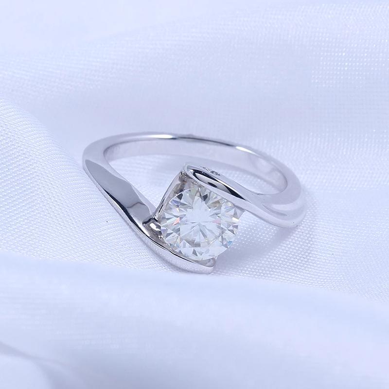 925 Sterling Silver  Round Cut CZ Solitaire Ring for women 5