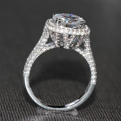 925 Sterling Silver Round Cut CZ Halo Ring for women 7