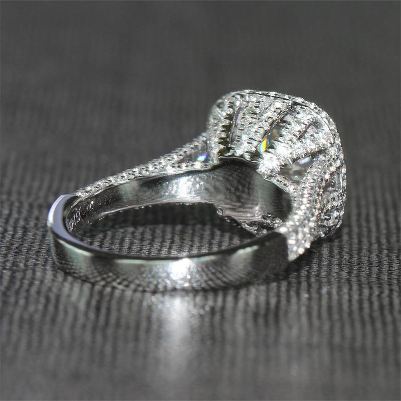 925 Sterling Silver Round Cut CZ Halo Ring for women 8