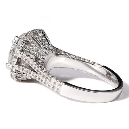 925 Sterling Silver Round Cut CZ Halo Ring for women 3