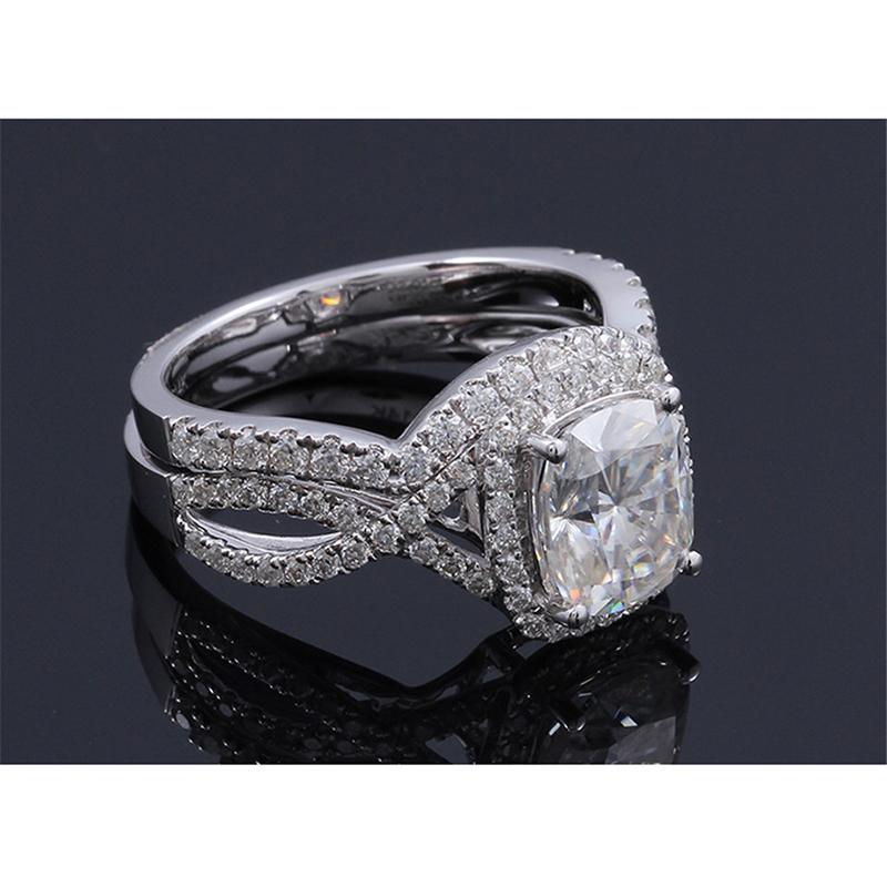 925 Sterling Silver Round Cut CZ Bridal Ring for women 4