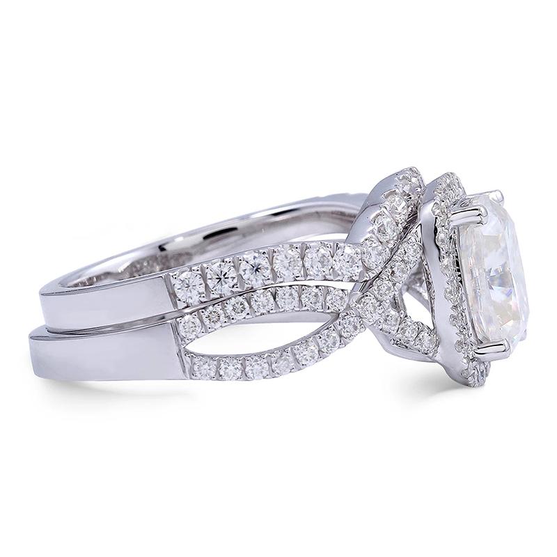 925 Sterling Silver Round Cut CZ Bridal Ring for women 3