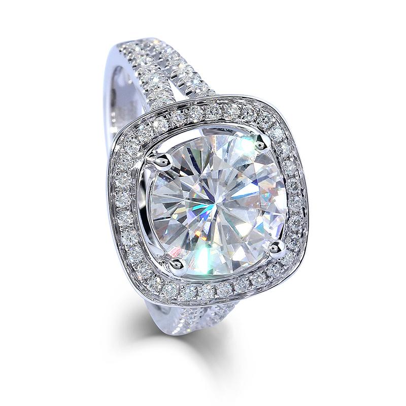 925 Sterling Silver Round Cut CZ Halo Ring for women 2