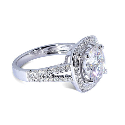 925 Sterling Silver Round Cut CZ Halo Ring for women 3