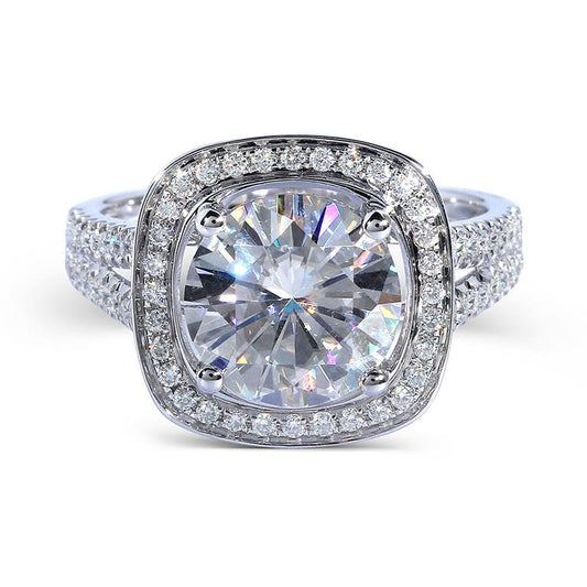 925 Sterling Silver Round Cut CZ Halo Ring for women 1