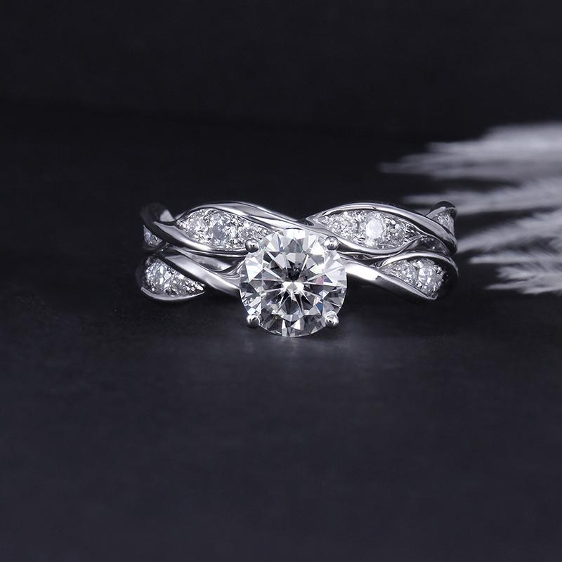 925 Sterling Silver Round Cut CZ Bridal Ring for women 1