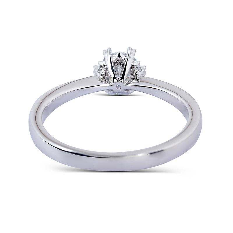 925 Sterling Silver Round Cut CZ Solitaire Ring for women 4