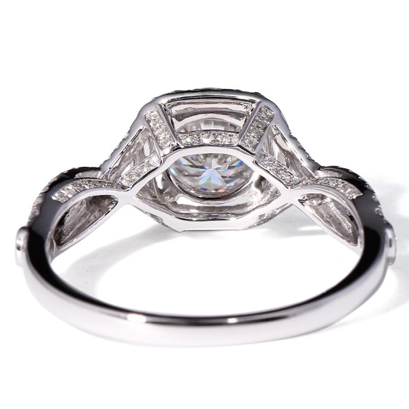 925 Sterling Silver Round Cut CZ Twist Shank Ring for women 3