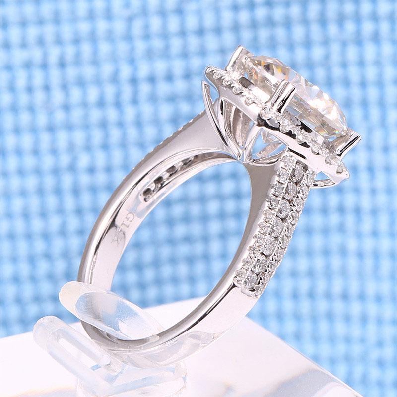 925 Sterling Silver Round Cut CZ Halo Ring for women 6