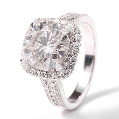 925 Sterling Silver Round Cut CZ Halo Ring for women 1