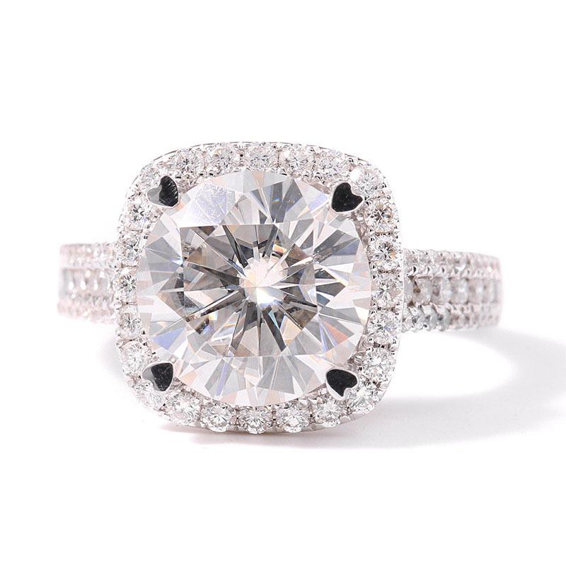 925 Sterling Silver Round Cut CZ Halo Ring for women 2