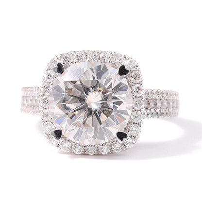 925 Sterling Silver Round Cut CZ Halo Ring for women 2