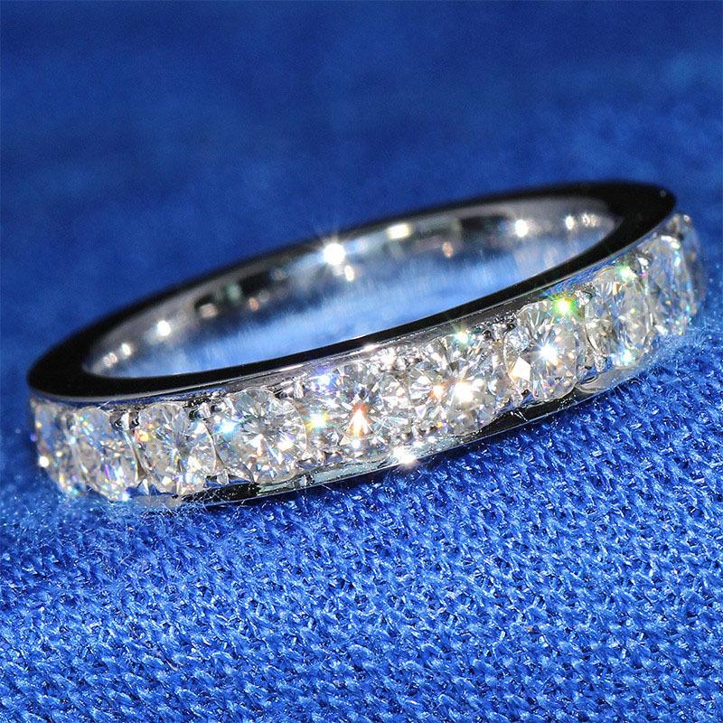 925 Sterling Silver Round Cut CZ Eternity Ring for women 2