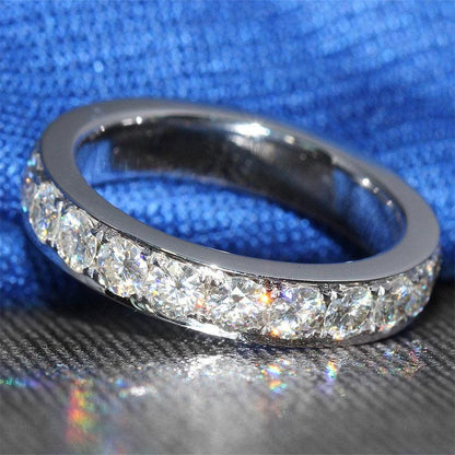 925 Sterling Silver Round Cut CZ Eternity Ring for women 1