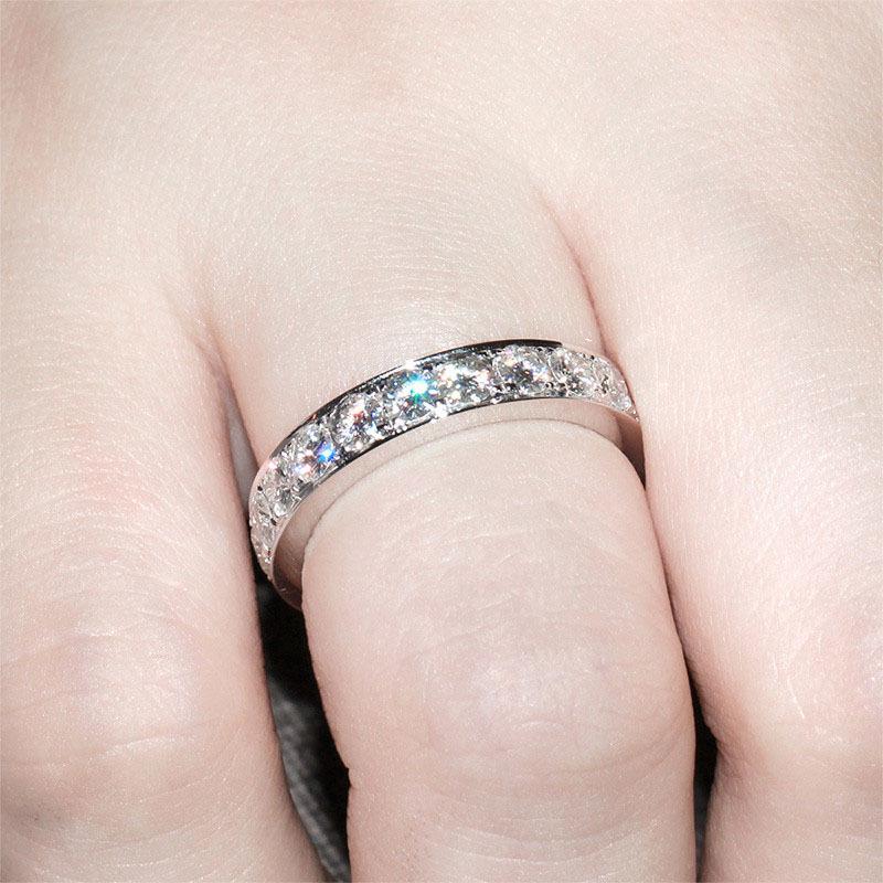 925 Sterling Silver Round Cut CZ Eternity Ring for women 3