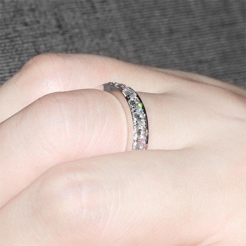 925 Sterling Silver Round Cut CZ Eternity Ring for women 4