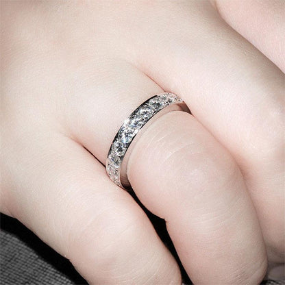 925 Sterling Silver Round Cut CZ Eternity Ring for women 5