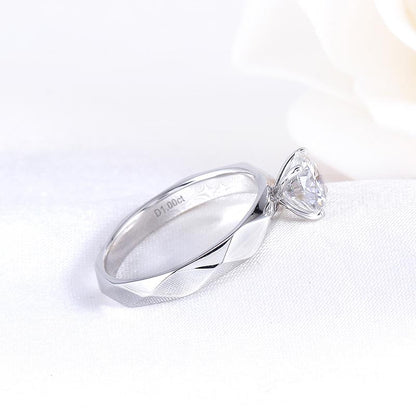 925 Sterling Silver Round Cut CZ Solitaire Ring 5