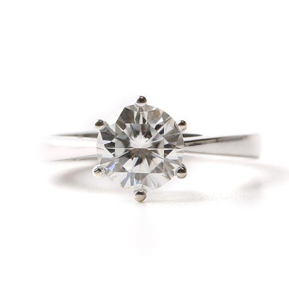 925 Sterling Silver Round Cut CZ Classic Ring 1