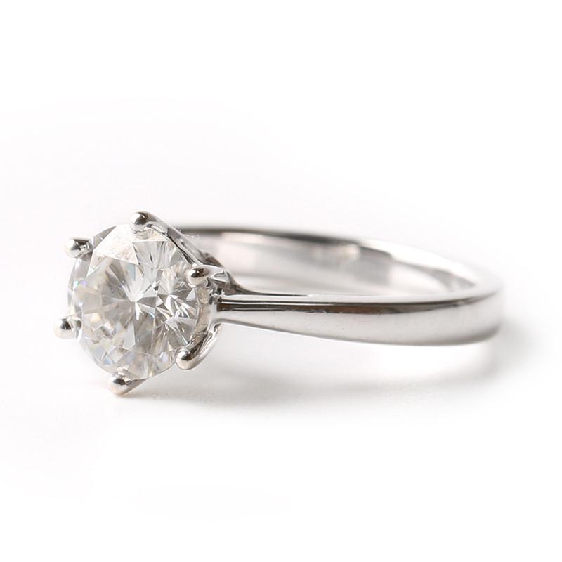 925 Sterling Silver Round Cut CZ Classic Ring 4