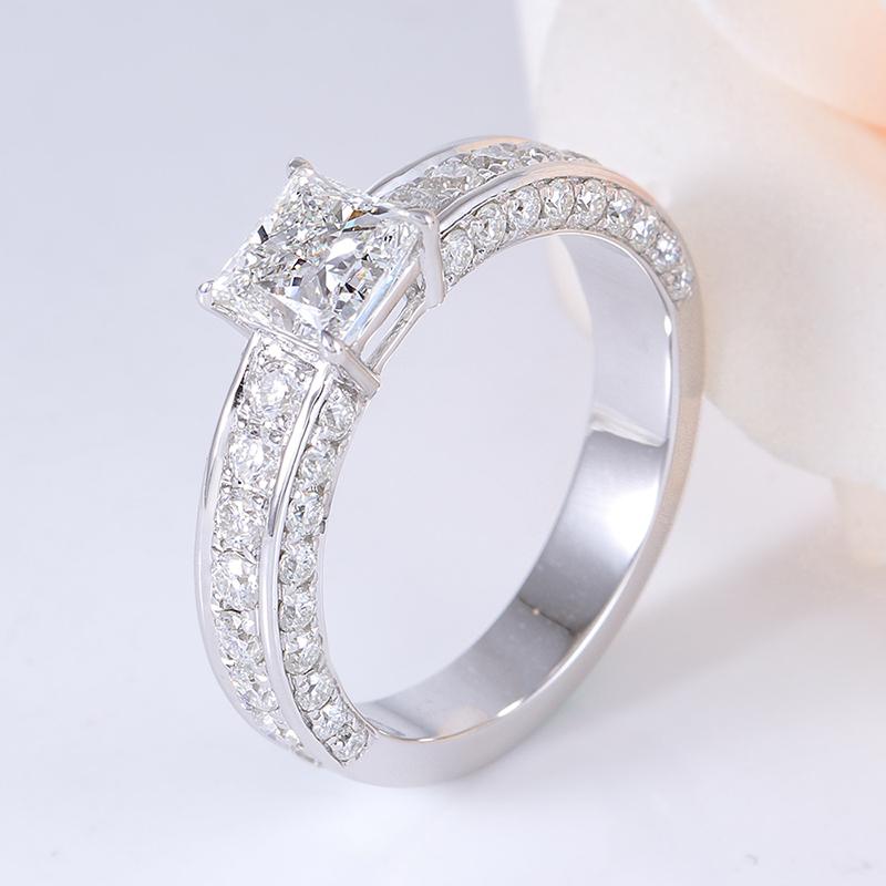 925 Sterling Silver Princess Cut CZ Classic Ring 4