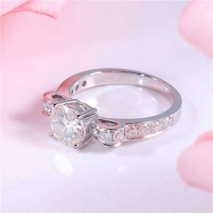 925 Sterling Silver Round  Cut CZ Classic bow-knot Ring 5