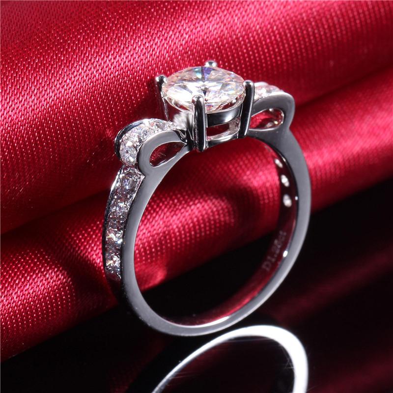 925 Sterling Silver Round  Cut CZ Classic bow-knot Ring 9