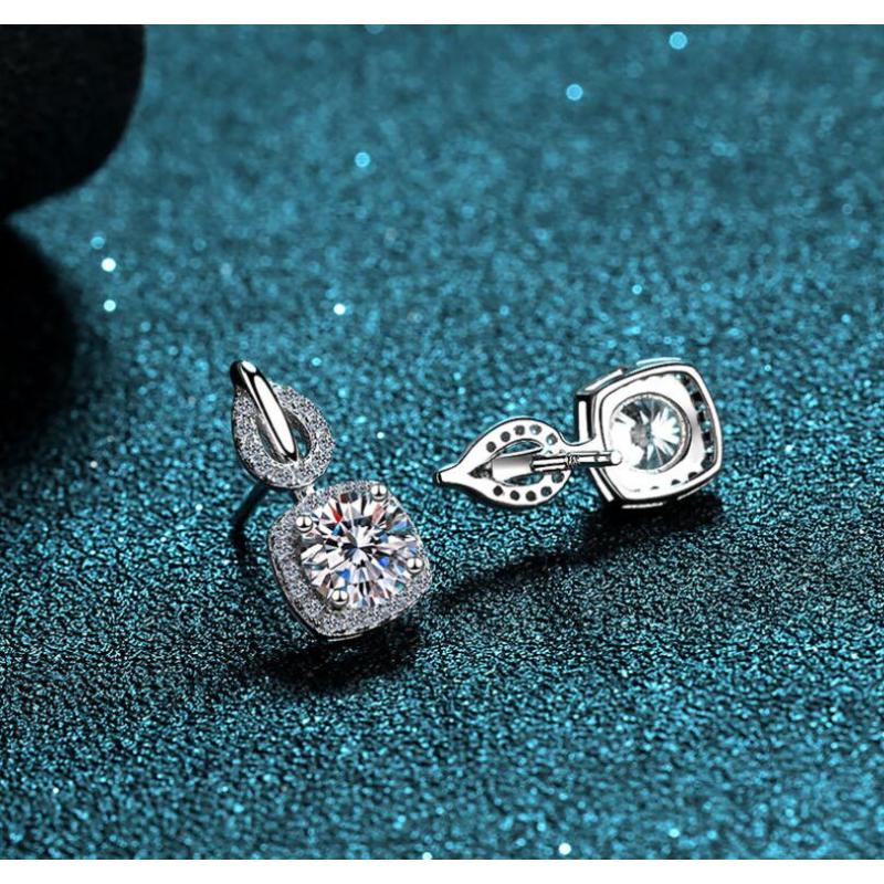 925 Sterling Silver Round Cut Cubic Zirconia Classic Earrings 4