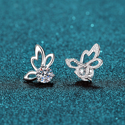 925 Sterling Silver Round Cut Cubic Zirconia Butterfly Earrings 4