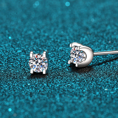 925 Sterling Silver Round Cut CZ Simple Classic Stud Earrings 5