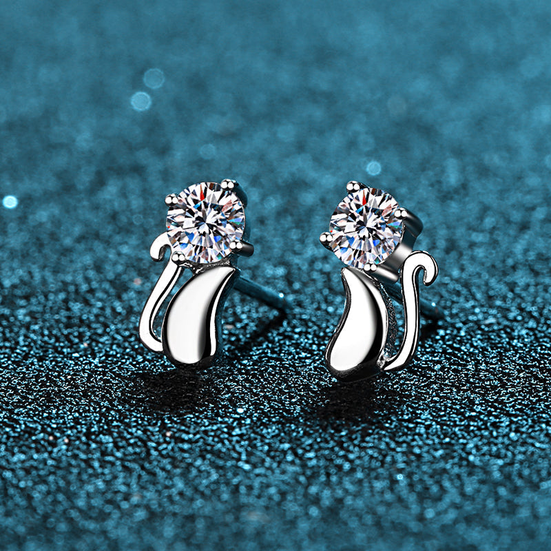 925 Sterling Silver Round Cut CZ Stud Earrings 6