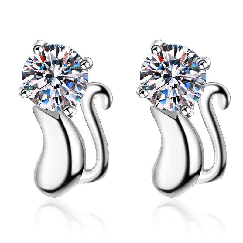 925 Sterling Silver Round Cut CZ Stud Earrings 1