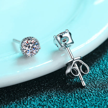 925 Sterling Silver Round Cut CZ Stud Earrings 3