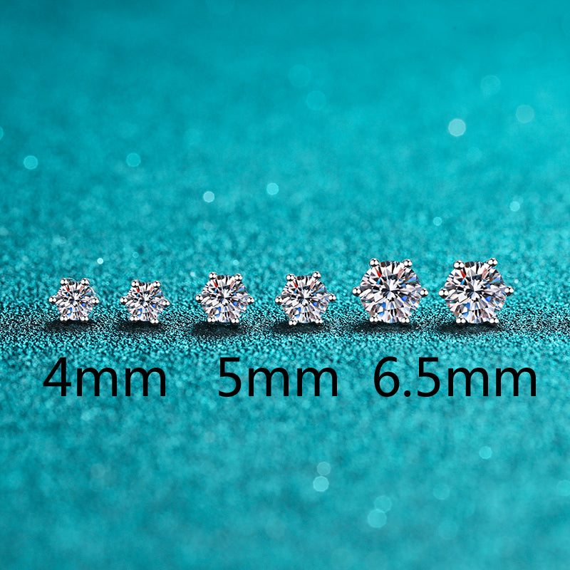 925 Sterling Silver Round Cut Cubic Zirconia Classis Stud Earrings 4