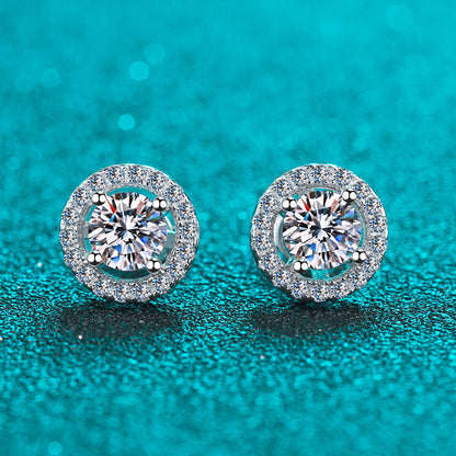 925 Sterling Silver Round Cut Cubic Zirconia Classic Stud Earrings 5