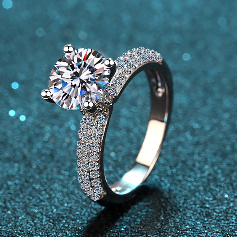 925 Sterling Silver Round Cut CZ Classic Fashion Ring 4