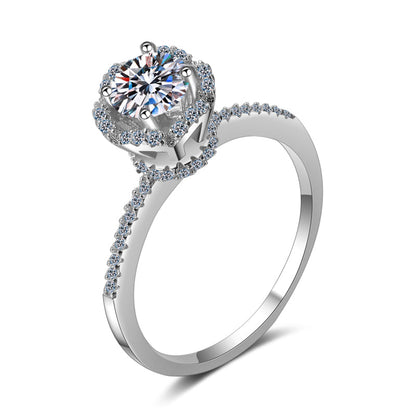 925 Sterling Silver Round Cut CZ Diamond Classic Ring 1