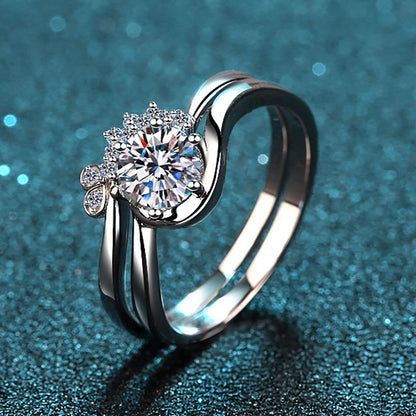 925 Sterling Silver Round Cut CZ Bridal Ring 4