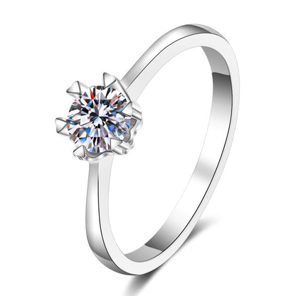 925 Sterling Silver Round Cut CZ Solitaire Ring 1