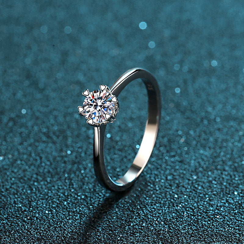 925 Sterling Silver Round Cut CZ Solitaire Ring 5